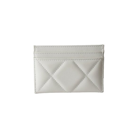 Chanel CC Lambskin Quilted Chanel 19 Card Holder White - Picture 2 of 2